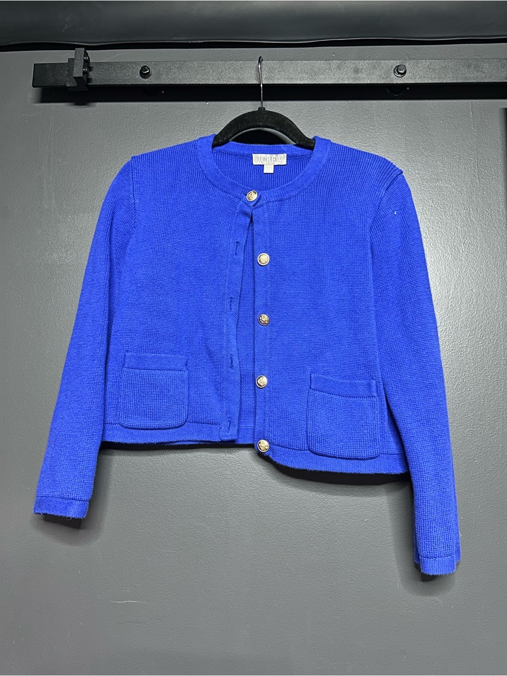J. Crew Emilie sweater lady jacket royal blue S - Picture 3 of 6
